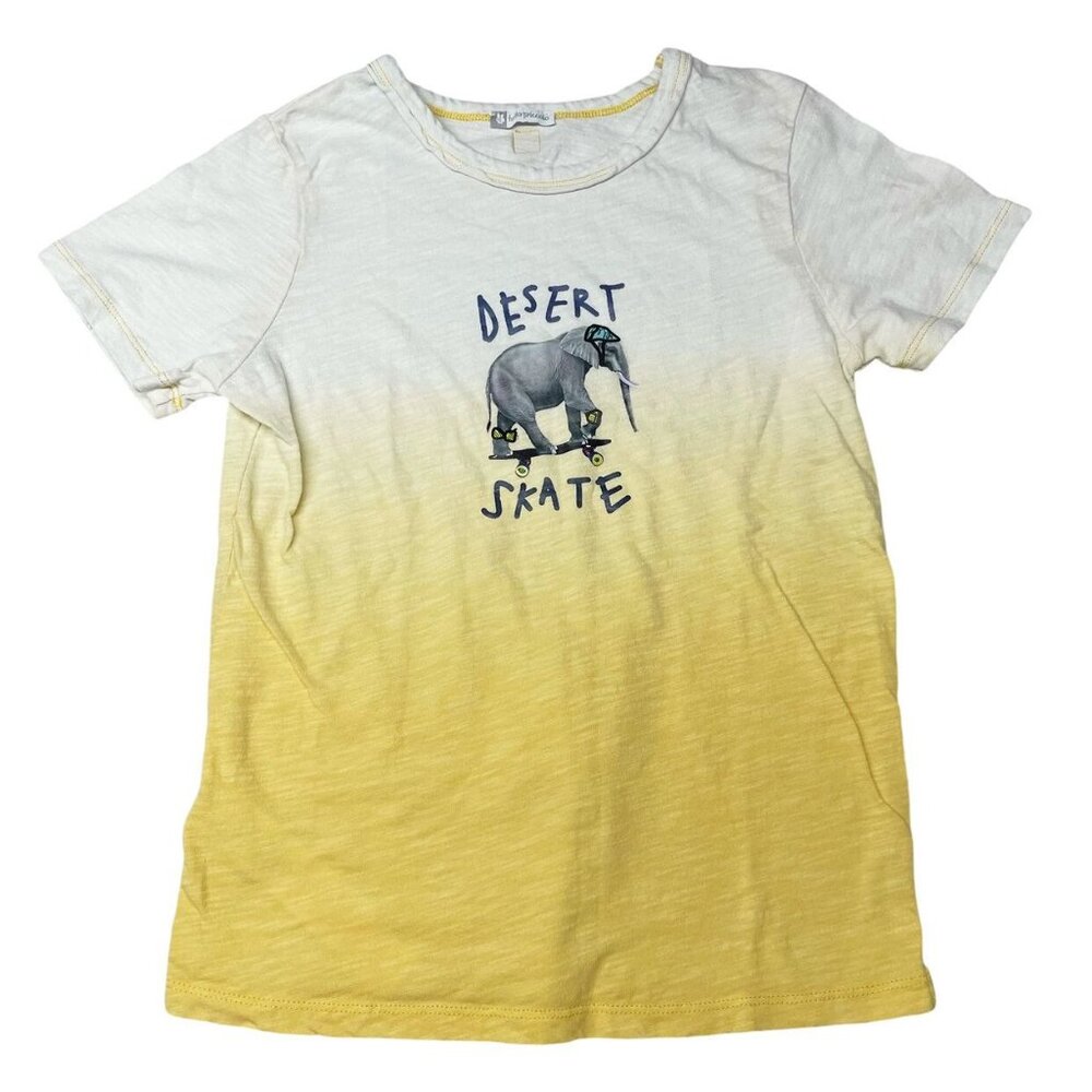 Tutto Piccolo Dip Dye Tee Kids 10 White / Yellow Cotton